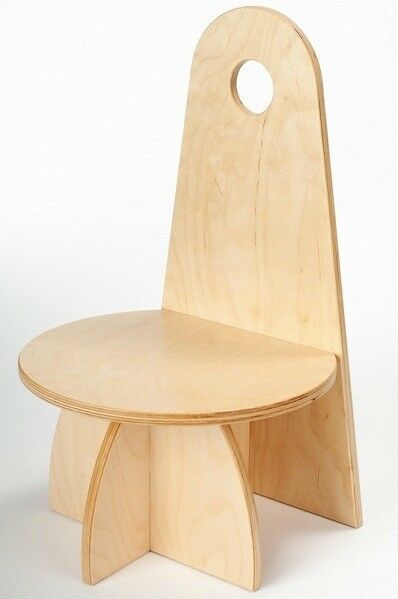 Blinq Houten Design Stoeltje Met Rugleuning Naturel blinq kopen in de aanbieding