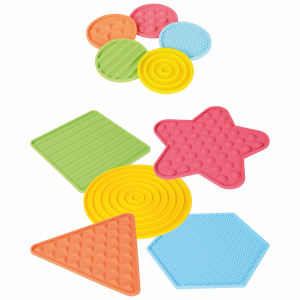 Sensorische Siliconen Matten – 10-Delige Set – Tactiele & Sensorische Matten voor Kinderen – Stimuleert Fijnmotoriek, Waarneming & Balans – Inclusief Opbergzak