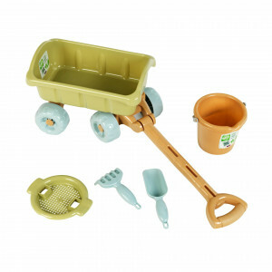 Strandkar met emmerset – Strandspeelgoed – Bolderkar voor kinderen – Buitenspeelgoed - met emmer en schep – Bio plastic