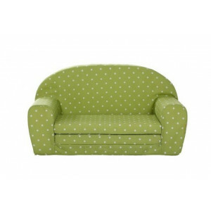 Uitklapbare Mini sofa (lime-groen met witte stippen) - Gepetto (05.07.04.01)