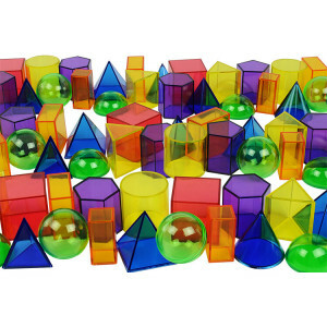 Transparante Gekleurde Driedimensionale vormen- Set van 36